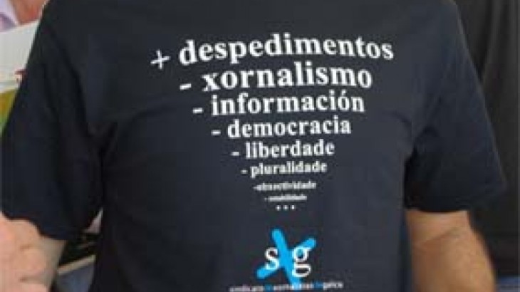 Camiseta elaborada por el Sindicato de Xornalistas de Galicia