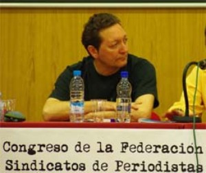 El trabajador del 'Huelva Información' Carlos Sáez durante el II Congreso de la FeSP
