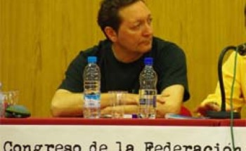 El trabajador del 'Huelva Información' Carlos Sáez durante el II Congreso de la FeSP