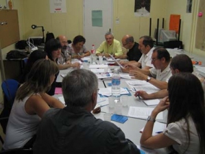 La ejecutiva de la FeSP durante la reunión