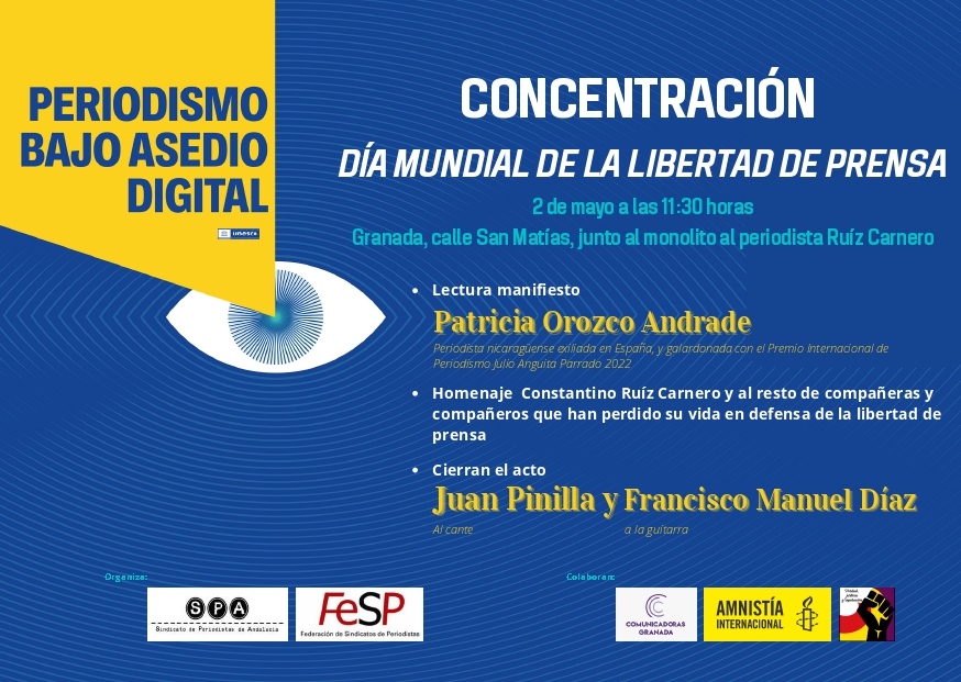 Acto por el Día Mundial de la Libertad de Prensa / Granada, lunes 2 de mayo a las 11,30 h.