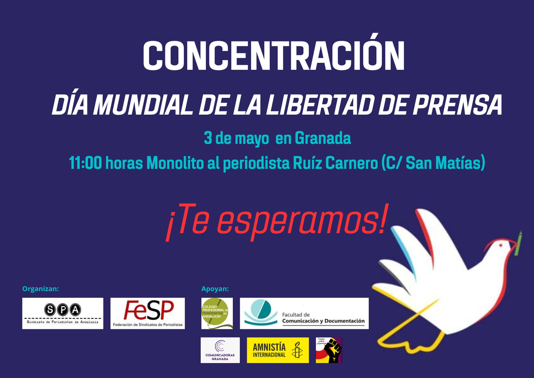 Concentración por la Libertad de Prensa en Granada