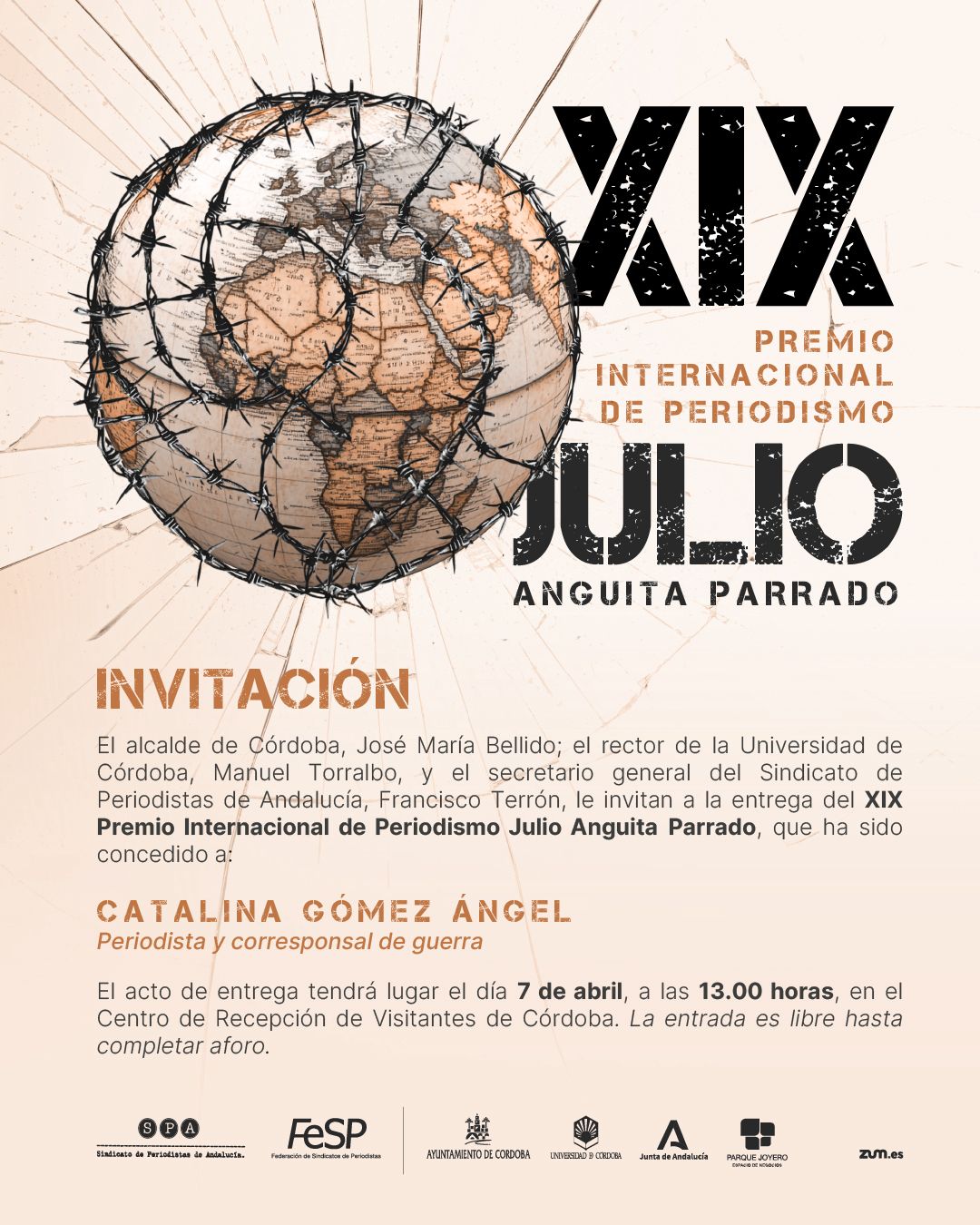Entrega XIX Premio Internacional de Periodismo Julio Anguita Parrado
