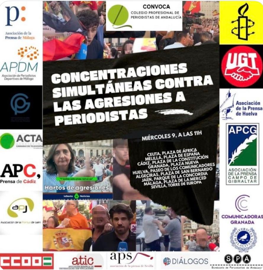 El SPA llama a participar en la concentraciones contra las agresiones a periodistas y por el derecho a la información